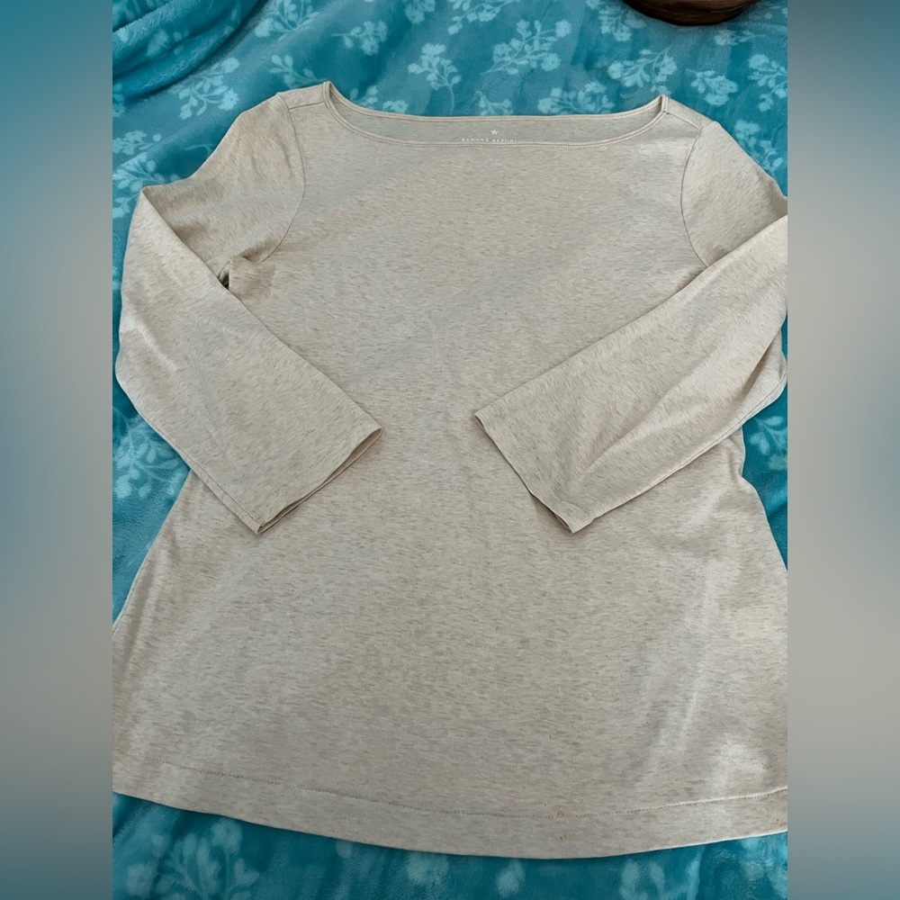 Banana Republic Light Oatmeal color Long Sleeve Top